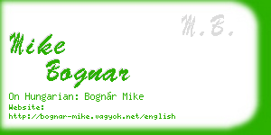 mike bognar business card